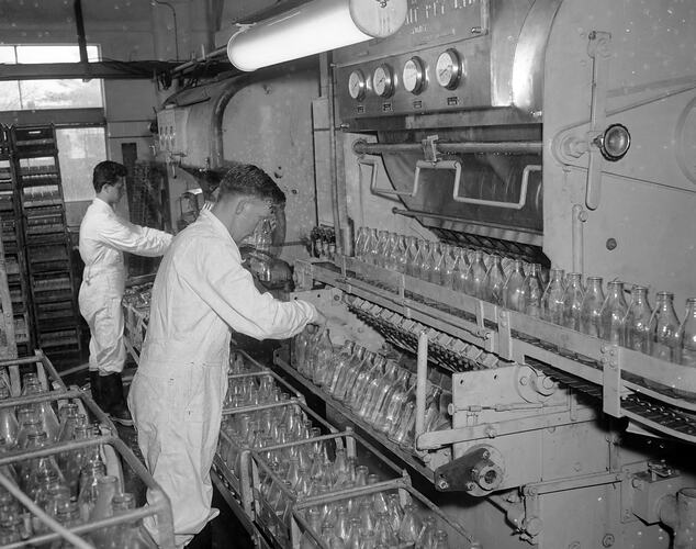 Bottle Washing Machine at a Dairy, Victoria, 1956