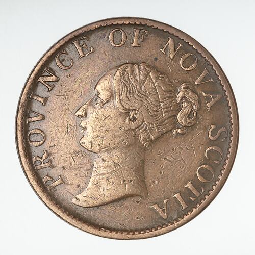 Coin - 1/2 Penny, Nova Scotia, Canada, 1843