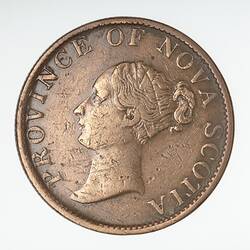 Coin - 1/2 Penny, Nova Scotia, Canada, 1843