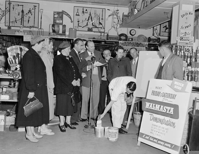 Negative - Walmasta, Product Demonstration, Bentleigh, Victoria, Oct 1953