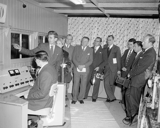 Media Staff, Broadcasting Studio, Olympic Games, Melbourne, 1956