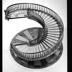 Model of a wooden staircase.