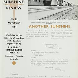 Magazine - Sunshine Review, No 26, Nov 1954
