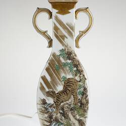 Vase - Tigers in Landscape, Tokyo Hyouchi-en, Fukagawa, Japan, early Meiji Period, 1873-1880