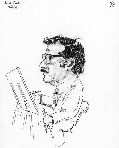 Caricature - George Hoven, No 10, 'Jose Cano', Kodak Australasia Pty Ltd, 8 Aug 1974
