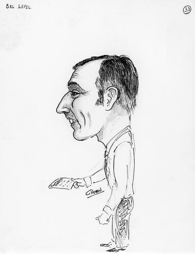 Caricature - George Hoven, No.33, 'Bill Lefel', Kodak Australasia Pty Ltd, 1974