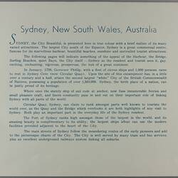Booklet -'Beautiful Sydney', 1950s