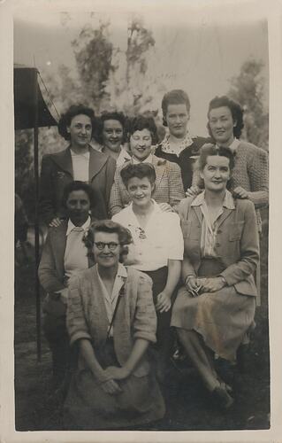 Photograph - Kodak Australasia Pty Ltd, Group Portrait of Nine Female Kodak Employees, Abbotsford, circa 1940s