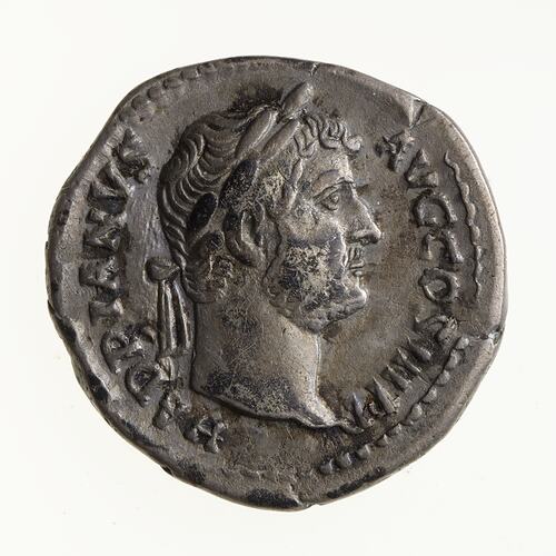 Coin - Denarius, Emperor Hadrian, Ancient Roman Empire, 134-138 AD