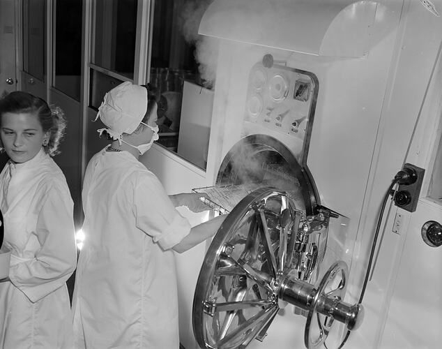 TUTA Products, Woman Using an Autoclave, Victoria, 08 Apr 1959