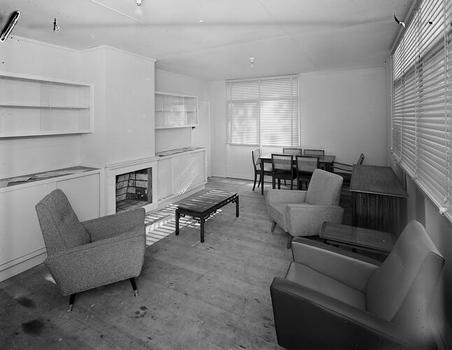 Phelan Ready Built Home, Living Room Interior, Mount Martha, Victoria, 13 May 1959
