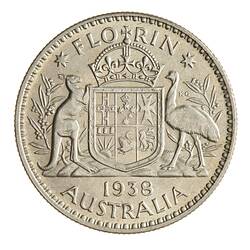 Round silver coin.