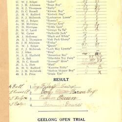 Program - Geelong Agricultural & Pastoral Society, 'Sheep Dog Trials', 1946