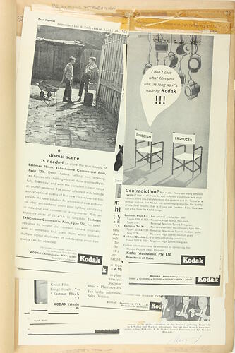 Scrapbook - Kodak Australasia Pty Ltd, Advertising Clippings, Motion Picture Film, Coburg, 1959-1964