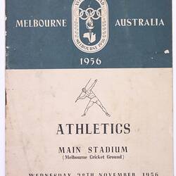 Programme - Athletics, Main Stadium (Melbourne Cricket Ground), 28 Nov1956
