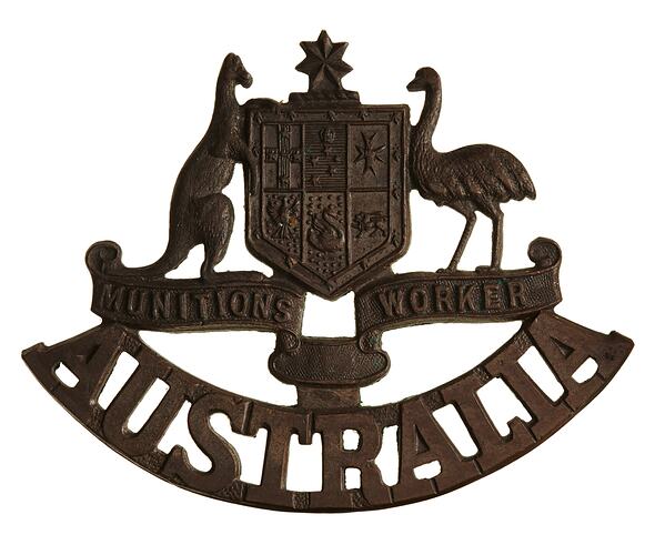 WWI Badge - Munitions Worker, Australia, 1914-1918