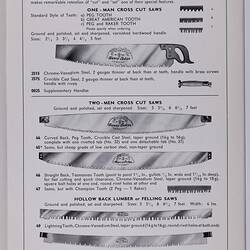 Product Catalogue - Heinrich Böker (Henry Boker), Henry Böker Hand Saws, circa 1954