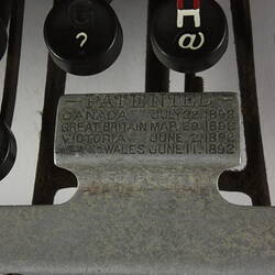 Detail of old fashioned typewriter.