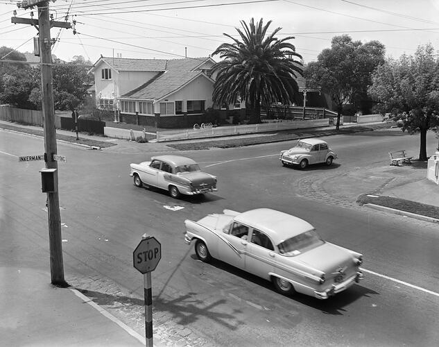Royal Automobile Club of Victoria, Road Intersection, Caulfield North, Victoria, 28 Oct 1959