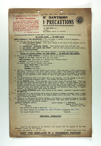 Printed document on off-white paper with sticker at top left