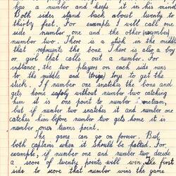 Document - John Troode, to Dorothy Howard, Description of Running Game 'Dog and the Bone', 25 Mar 1955