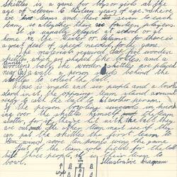 Document - Ross Leavy, Addressed to Dorothy Howard, Descriptions of Ball Game 'Skittles', 1954-1955