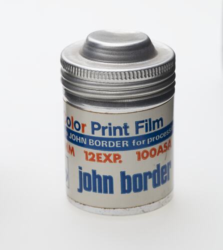 Film Cartridge & Canister - John Border, 35 mm Color Print, 135 film, 12 Exposures, circa 1970s