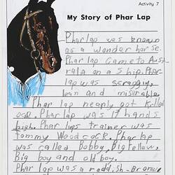 Letter - My Story of Phar Lap, Ben Shalker, 1999