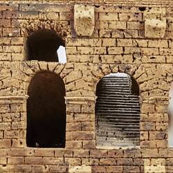 Model of Colosseum made of cork. Detail.