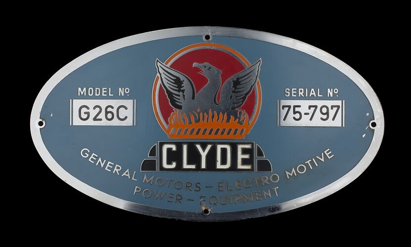 Locomotive Builders Plate - Clyde Engineering Co. Ltd., Granville Works, New South Wales, 1969-1970