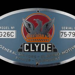 Locomotive Builders Plate - Clyde Engineering Co. Ltd., Granville Works, New South Wales, 1975