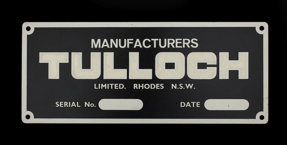 Locomotive Builders Plate - Tulloch Ltd