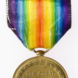 Medal - Victory Medal 1914-1919, Great Britain, Surgeon General Richard Herbert Joseph Fetherston, 1919 - Reverse