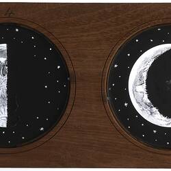 Lantern Slide - Astronomical, Multiple Slide, 'Half Moon' and 'Crescented Moon', England, circa 1847