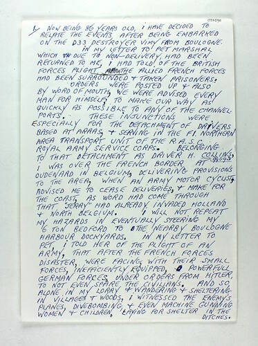 Single sheet of hand-written paper.