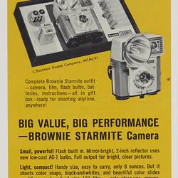 Publicity Flyer - Eastman Kodak, 'Big Value, Big Performance - Brownie Starmite Camera', 1962
