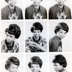 Photographic Proof Sheet - Nine Portraits of Sylvia Boyes, South Africa, 1950s