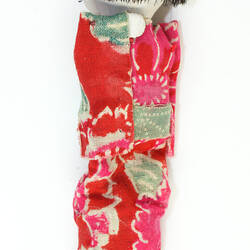 Small Japanese doll in kimono, back side.