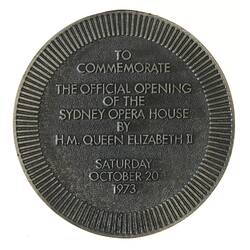 Medal - Opening of Sydney Opera House, 1973 AD