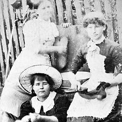 Negative - Madam Strachan & her Three Maids, Creswick, Victoria, circa 1890