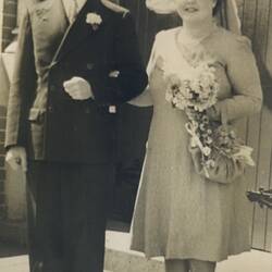 Digital Photograph - Giuseppe and Bobbie Gonzales on Their Wedding Day, Kew 1946