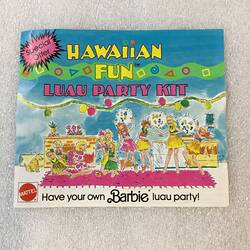 Leaflet with colourful cover featuring Barbie dolls.