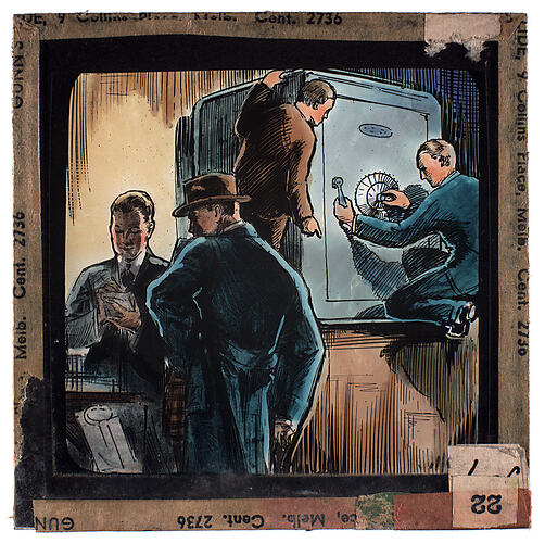 Lantern Slide - Universal Opportunity League, Men Opening Safe