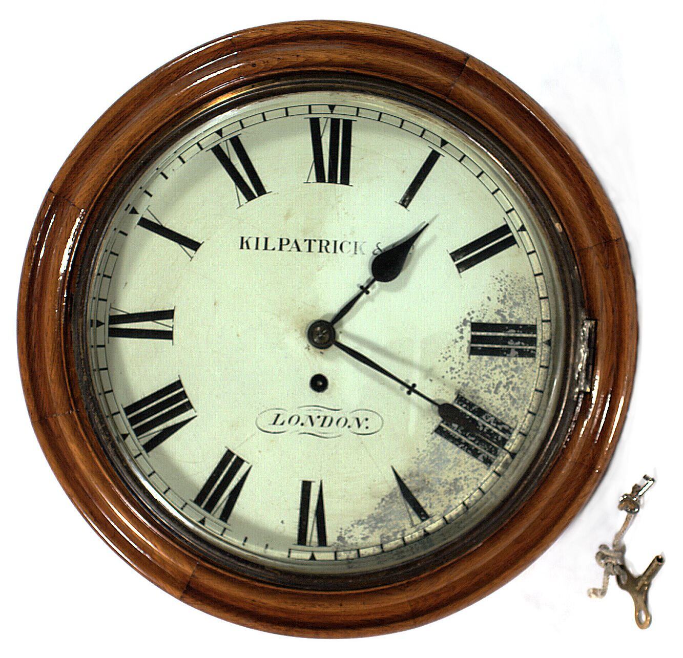 Wall Clock & Two Keys Kilpatrick & Co, circa 1890