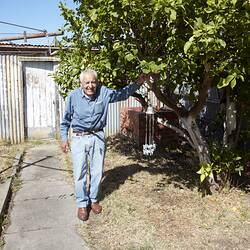 Digital Photograph - Joseph Scerri In Back Yard Standing Next To Lemon Tree, Brunswick, 20 Mar 2023