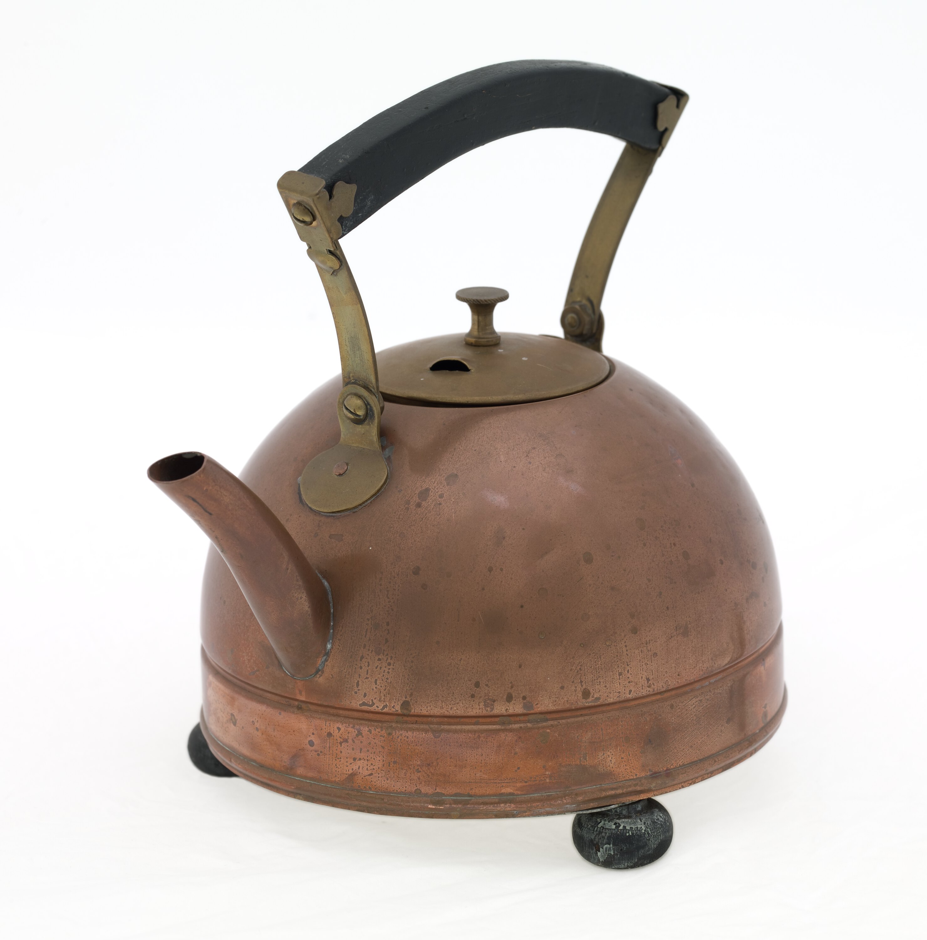 Vintage 1940's Copper Bakelite Electric Tea Kettle, Bescol Elephant