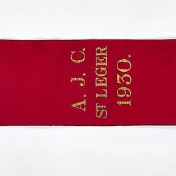 Presentation Sash - AJC St. Leger, Phar Lap, Red, 1930