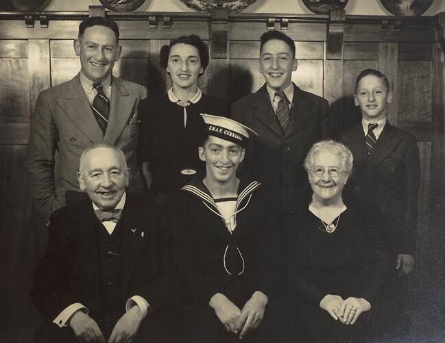 Digital Photograph - Family Photograph, Celebrating Son Joining Navy, St Kilda, 1943