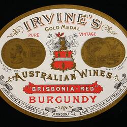 Wine Label - Great Western Winery, Burgundy, 'Brisbonia-Red', 1905-1918