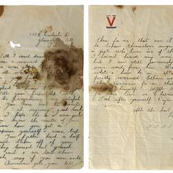 Letter - Auntie Lil to Aircraftman Royce Phillips, Personal, 1941-1945 (Damaged)
